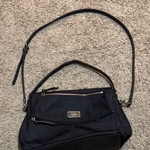 Kate Spade Black Shoulder Bag with Silver Accents